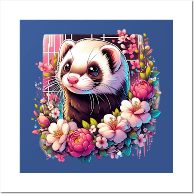 Beautiful ferret of spring Wall Art by Malus Cattus